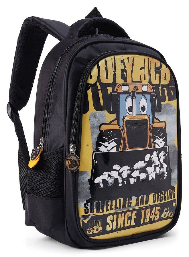 جيه سي بي حقيبة ظهر كاجوال مطبوعة بشخصية جوي من جي سي بي، مناسبة للأولاد والبنات، مصنوعة من البوليستر المقاوم للماء، حقيبة مدرسية من البوليستر مع ظهر مبطن وأحزمة كتف، لون أسود - 16 بوصة - Image 4